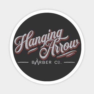 Hanging Arrow Barber Co. - GREY/RED Magnet